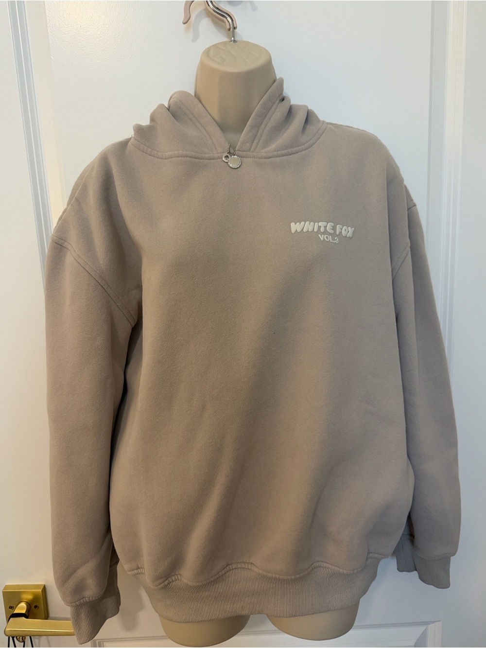 White Fox Boutique Crewneck Hoodie in Taupe